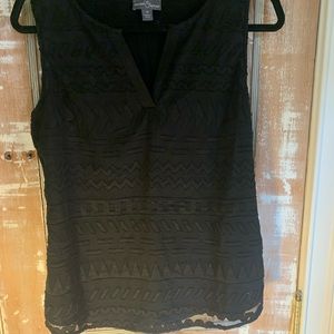 Black tank top v neck blouse